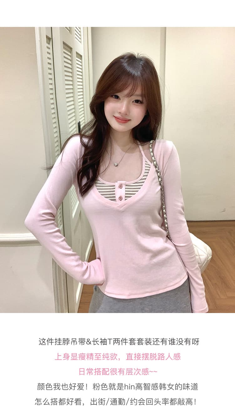260 그램 모달 슬립 긴팔 티셔츠 여성 의류 사실 두 조각 새로운 몸매 가꾸기 기본 셔츠 맨위 상세 이미지 9
