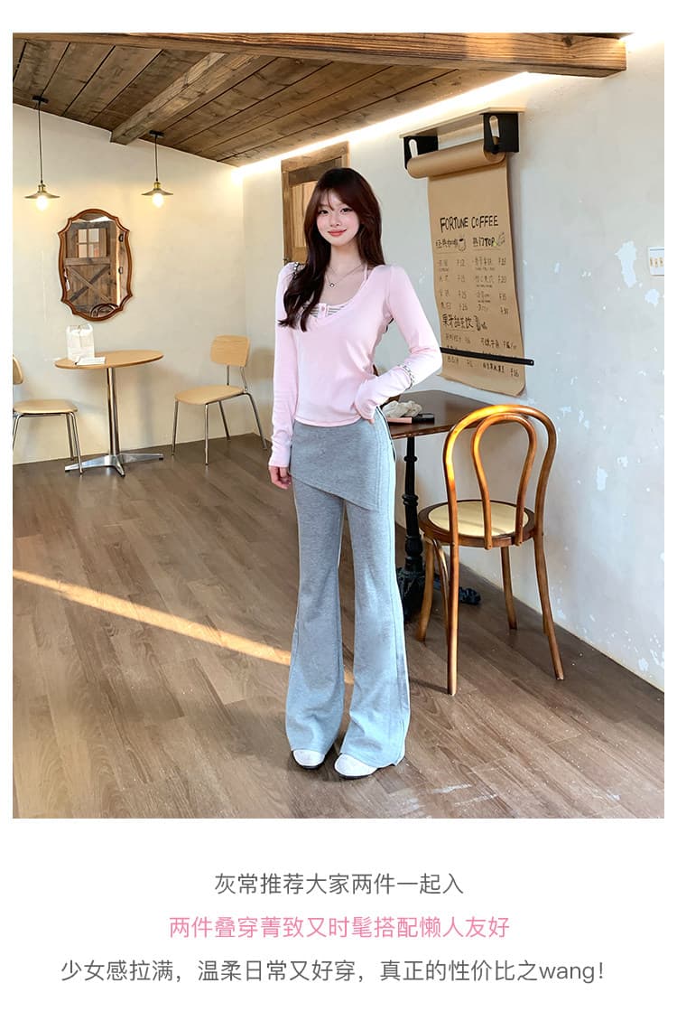 260 그램 모달 슬립 긴팔 티셔츠 여성 의류 사실 두 조각 새로운 몸매 가꾸기 기본 셔츠 맨위 상세 이미지 11
