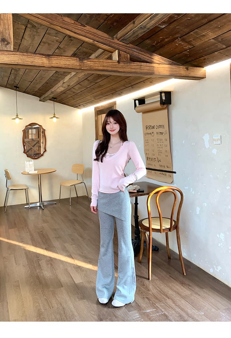 260 그램 모달 슬립 긴팔 티셔츠 여성 의류 사실 두 조각 새로운 몸매 가꾸기 기본 셔츠 맨위 상세 이미지 22