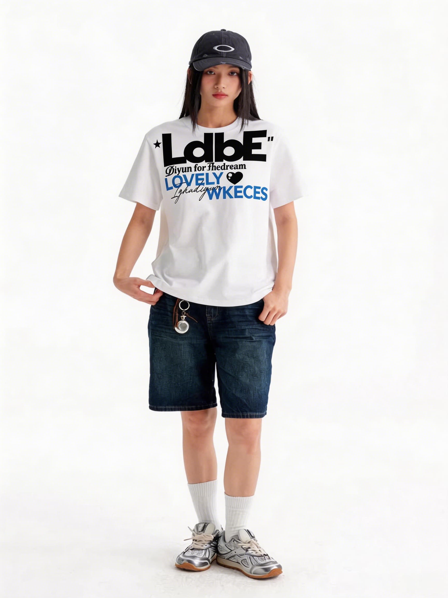 주간 실크 차가운 면 220 그램 반팔 티셔츠 남녀 커플룩 여름 새로운 새로운 긍정적 인 어깨 라운드 넥 맨위