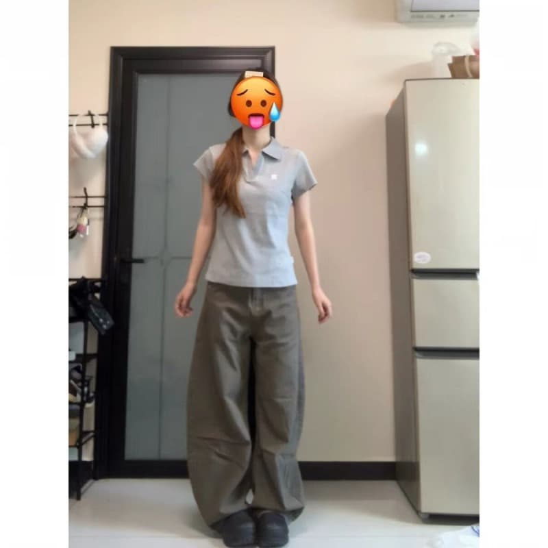 1 1 순면 리브 210 그램 반팔 티셔츠 여성 의류 여름 새로운 한 부서 자수 POLO 칼라 맨위 이미지 5