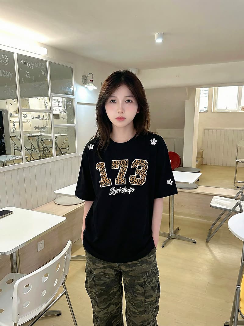 32 더블 실 순면 반팔 티셔츠 여성 여름 새로운 한 부서 루즈핏 가시 자수 라운드 넥 맨위 상세 이미지 5