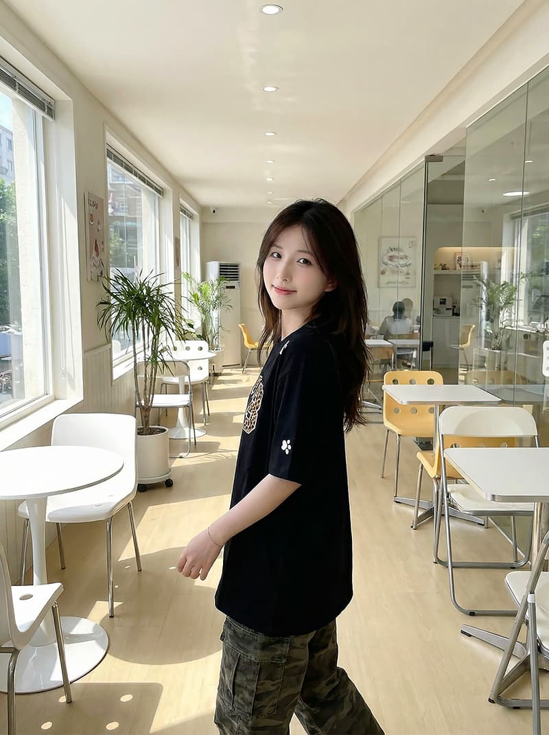 32 더블 실 순면 반팔 티셔츠 여성 여름 새로운 한 부서 루즈핏 가시 자수 라운드 넥 맨위 상세 이미지 10
