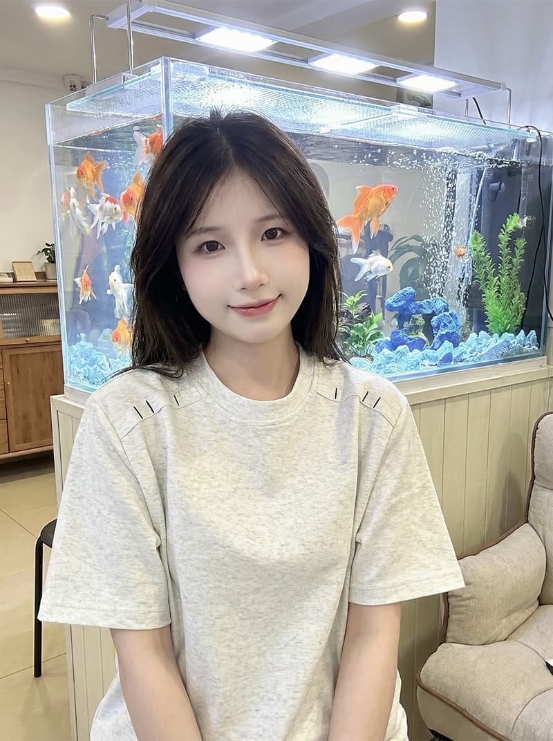 남자 바 면 220 그램 반팔 티셔츠 남녀 커플룩 조수 브랜드 여름 새로운 긍정적 인 어깨 라운드 넥 맨위 상세 이미지 8