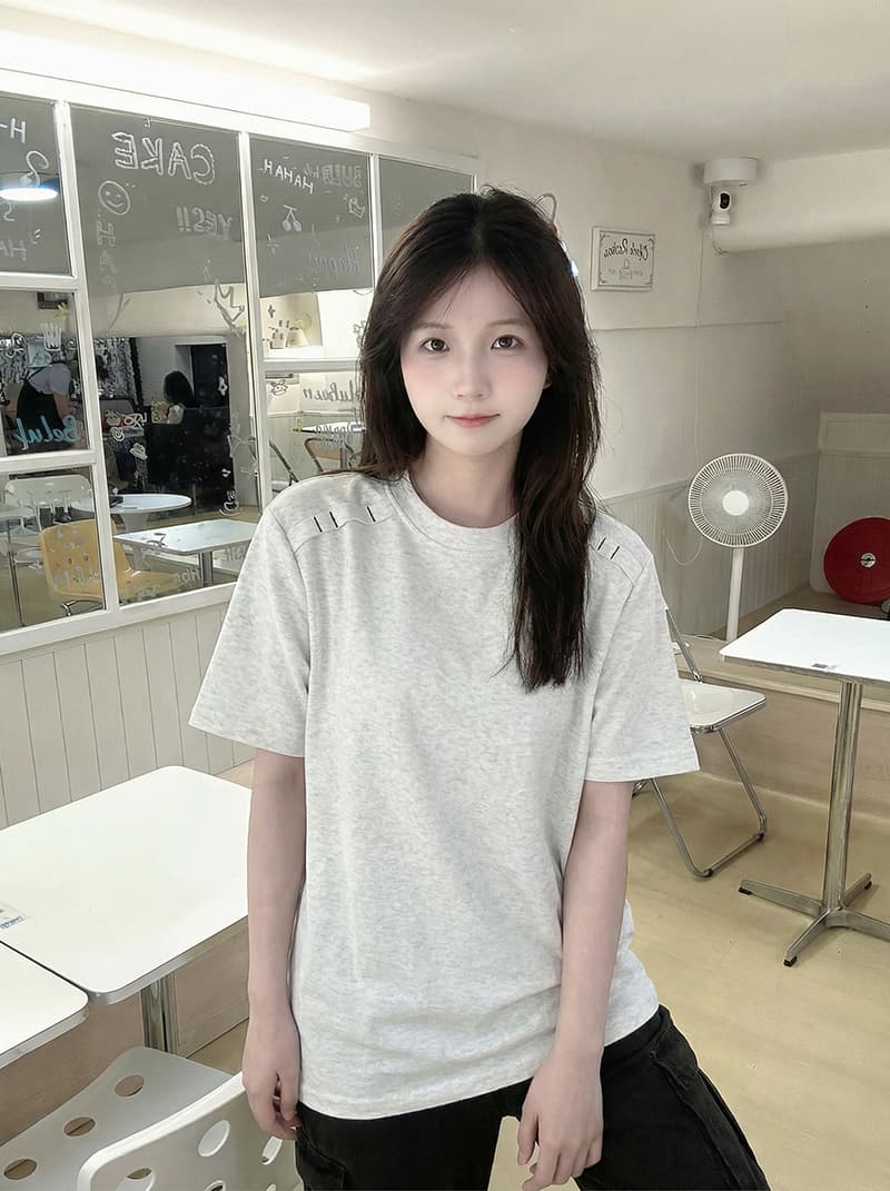 남자 바 면 220 그램 반팔 티셔츠 남녀 커플룩 조수 브랜드 여름 새로운 긍정적 인 어깨 라운드 넥 맨위 상세 이미지 13