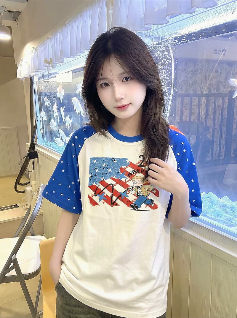 220 그램 순면 반팔 티셔츠 여성 의류 여름 트렌디 새로운 한 부서 삽입 어깨 소매 루즈핏 라운드 넥 맨위 상세 이미지 10