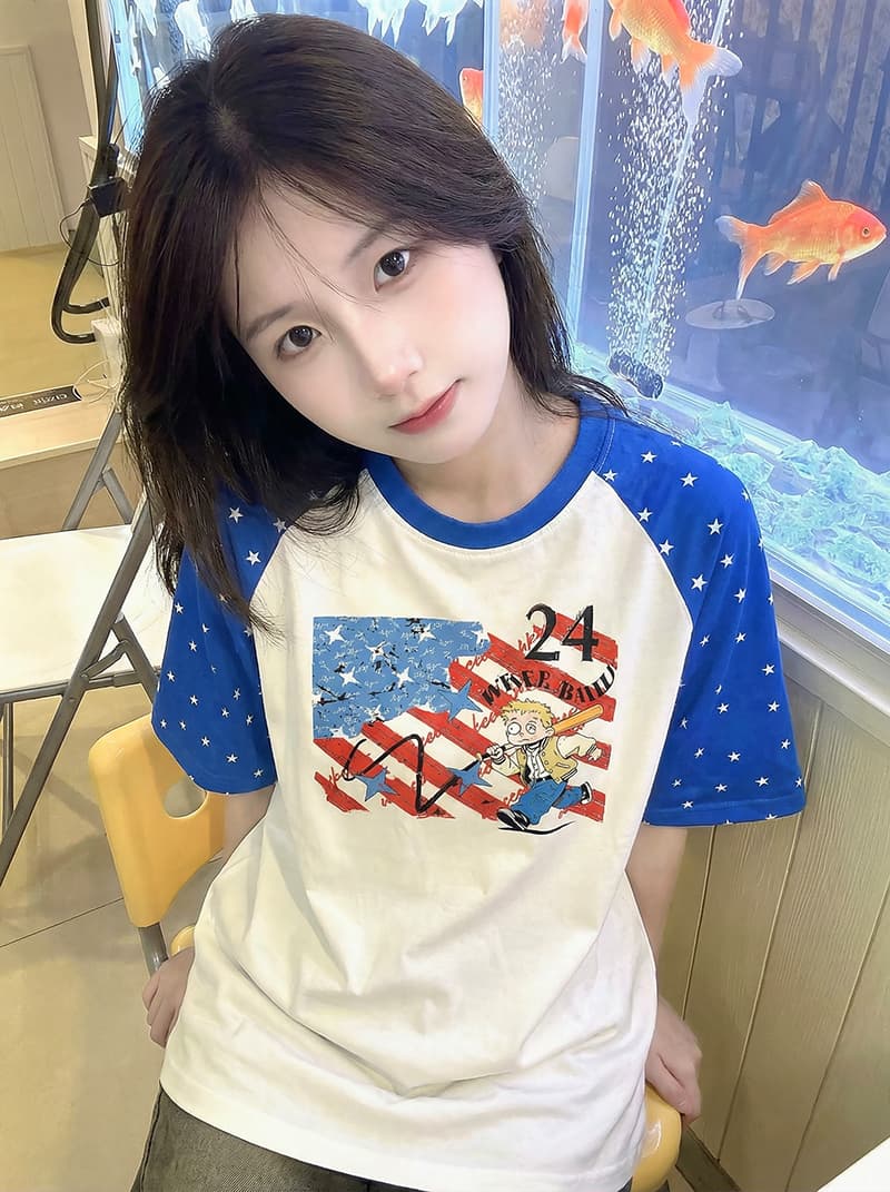 220 그램 순면 반팔 티셔츠 여성 의류 여름 트렌디 새로운 한 부서 삽입 어깨 소매 루즈핏 라운드 넥 맨위 상세 이미지 12