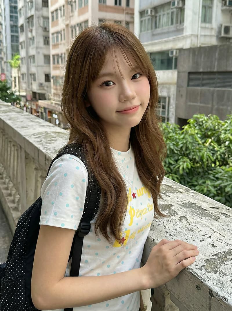 1 1 순면 리브 220 그램 반팔 티셔츠 여성 의류 여름 새로운 레트로 도트 무늬 라운드 넥 맨위 상세 이미지 8