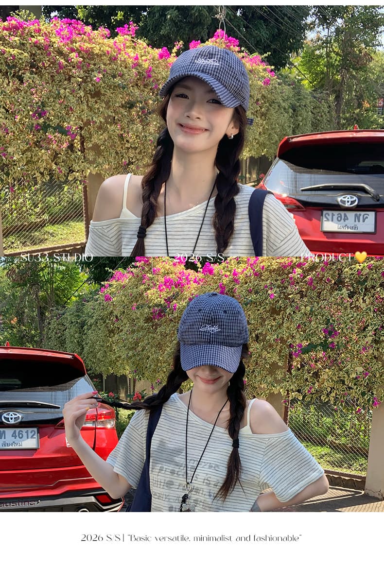 반팔 티셔츠 여성 의류 여름 새로운 한 부서 루즈핏 페이크 레이어드 오프숄더 아메리칸 스트라이프 비스듬한 칼라 맨위 상세 이미지 22