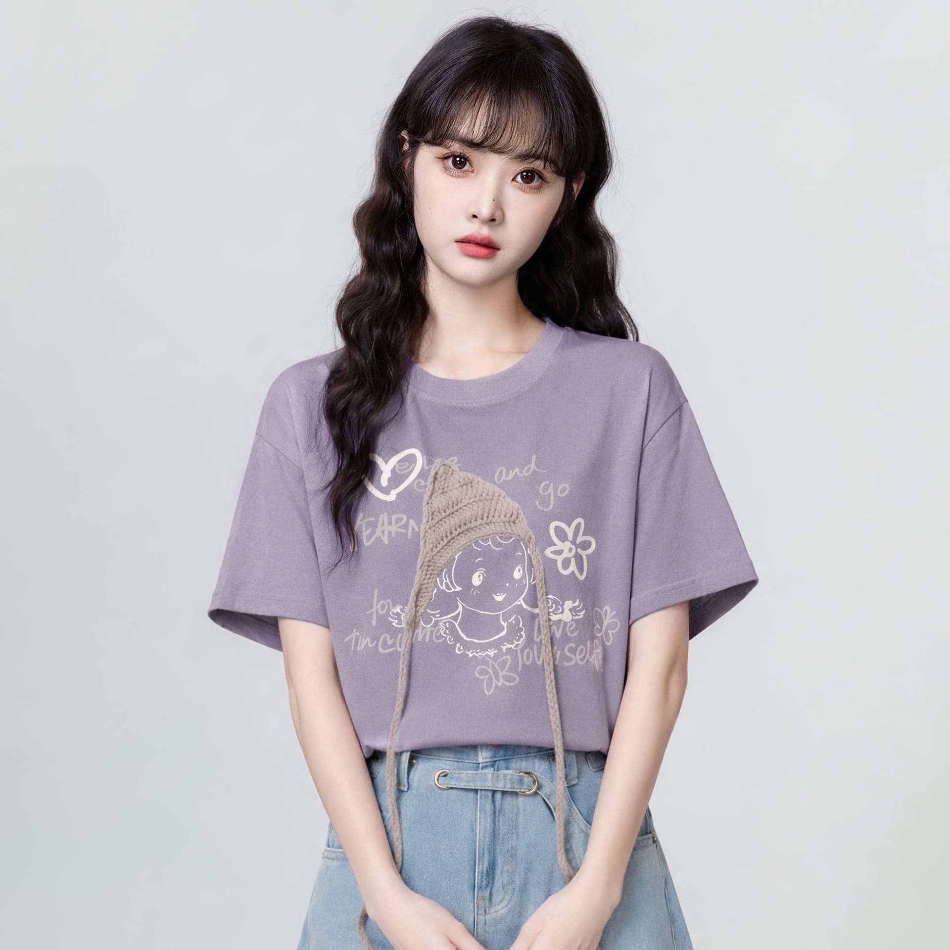 반팔 티셔츠 여성 의류 여름 새로운 한 부서 디자인 센스 트렌디 3 차원 장식 루즈핏 라운드 넥 맨위 상세 이미지 4
