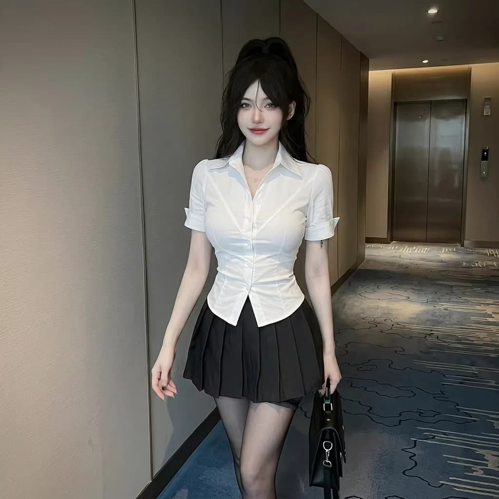 발 치료 여성 기술자 옷 2026 뮤 발 욕조 기술자 작업복 spa 세트 완료 플리츠 스커트 학원 스타일 jk 유니폼 이미지 4