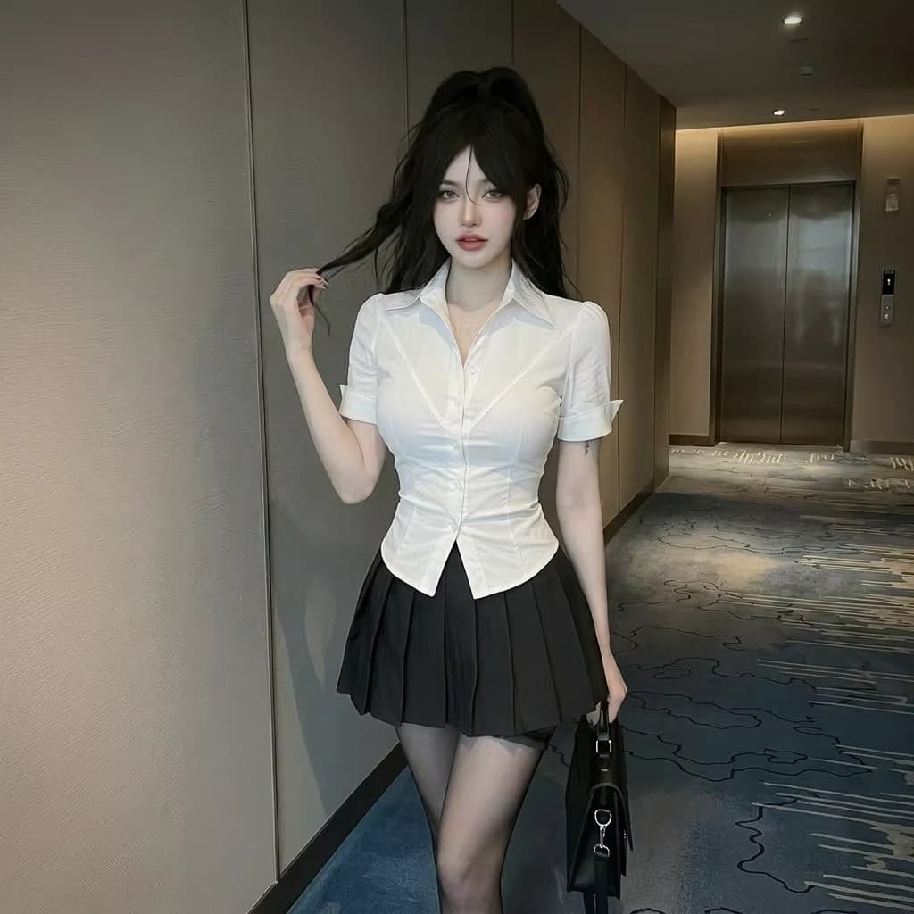 발 치료 여성 기술자 옷 2026 뮤 발 욕조 기술자 작업복 spa 세트 완료 플리츠 스커트 학원 스타일 jk 유니폼 상세 이미지 6