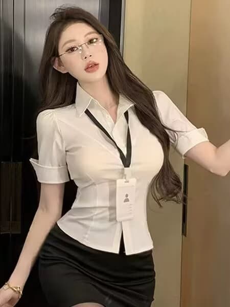 발 욕조 기술자 작업복 블랙 여성 셔츠 섹시함 순수한 욕망 로얄 자매 바람 당구 조교 ol 유니폼 타이트 스커트 치마 세트 상세 이미지 11