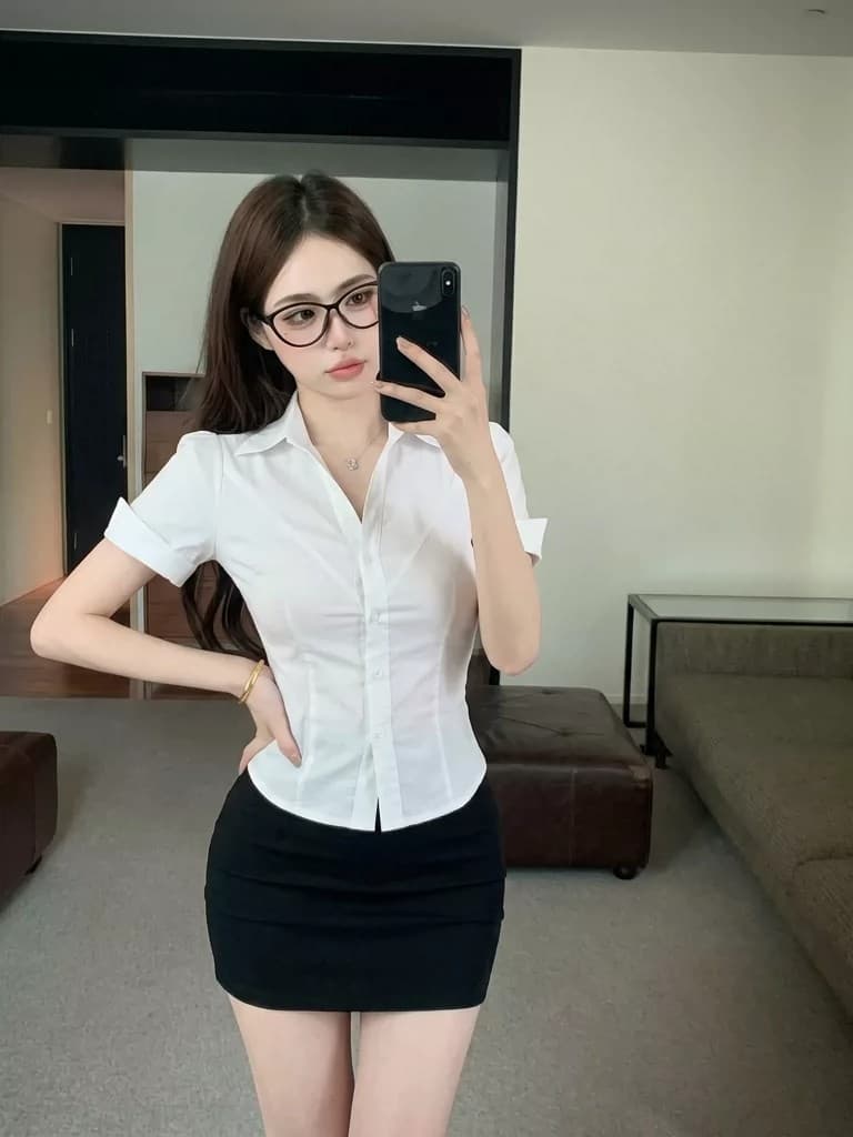 호텔 부드러운 스타일 발 욕조 기술자 작업복 섹시함 뷰티샵 건강 품격 워크웨어 셔츠 타이트 스커트 투피스 세트 상세 이미지 13