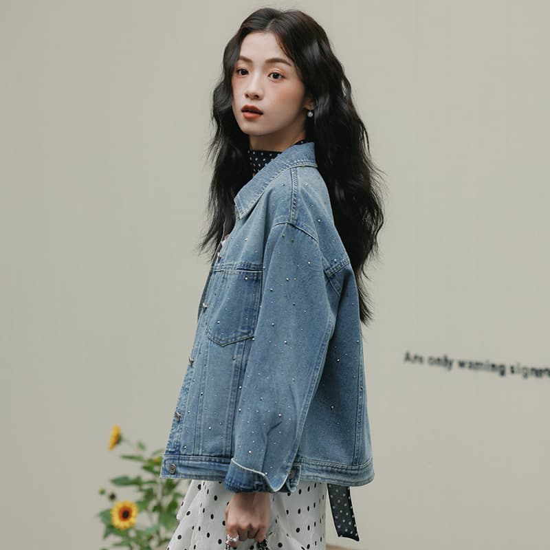 무거운 작업 핫픽스 아메리칸 레트로 데님 여성 코트 봄 가을 2026 새로운 고급 센스 루즈핏 캐주얼 재킷 맨위 이미지 5