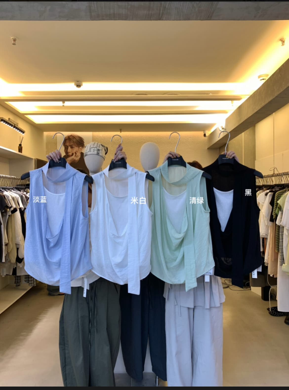 한 부서 디자인 센스 리본 페이크 레이어드 민소매 조끼 작은 셔츠 여성 여름 품격 슈퍼 잘 생긴 고유 한 아름다운 맨위 상세 이미지 1