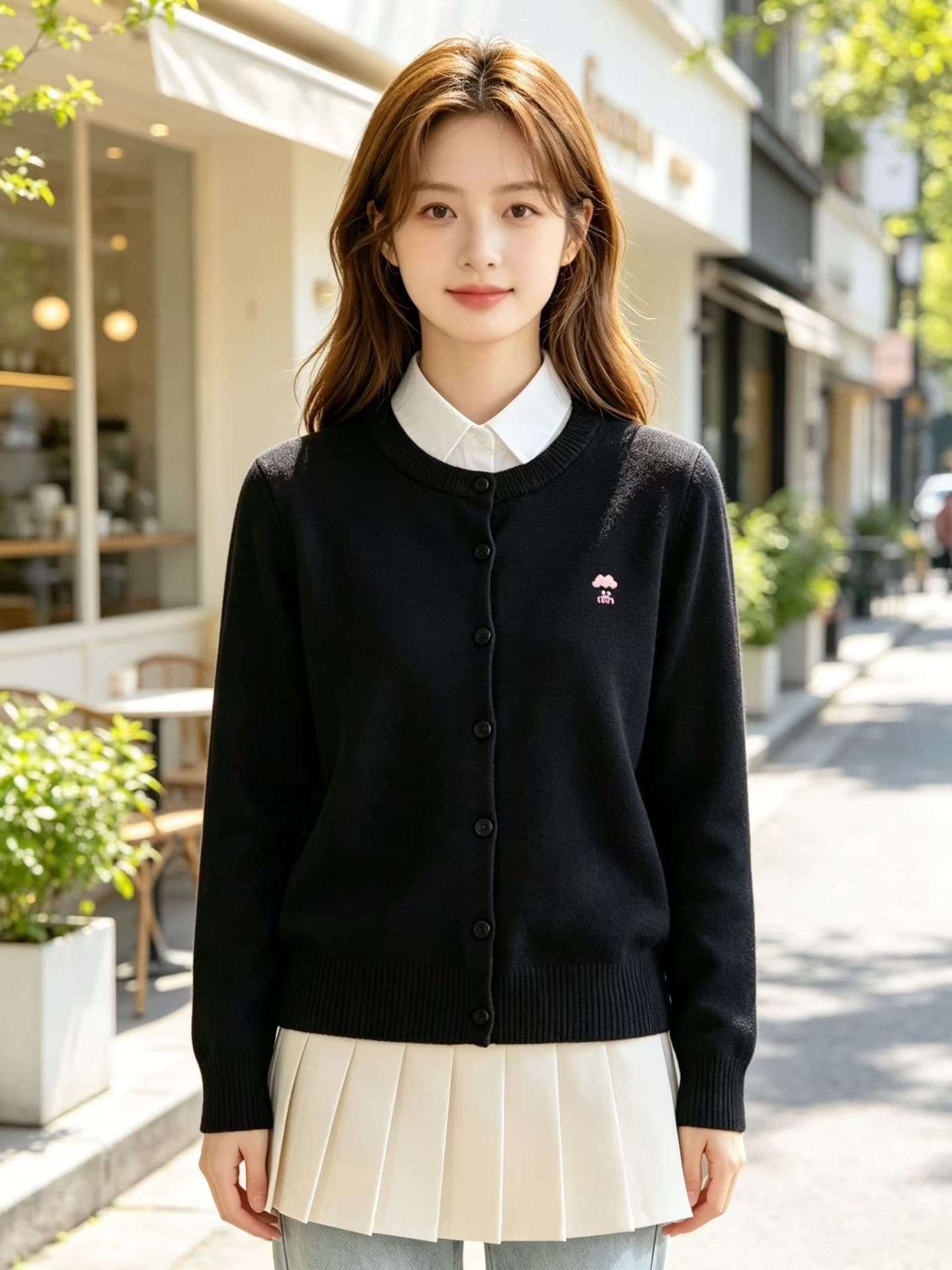 2026 가을 겨울 새로운 라운드 넥 오픈 가디건 여성 니트 스웨터 얇은 스타일 스웨터 코트 외부 가져 가라. 니트 맨위 이미지 2