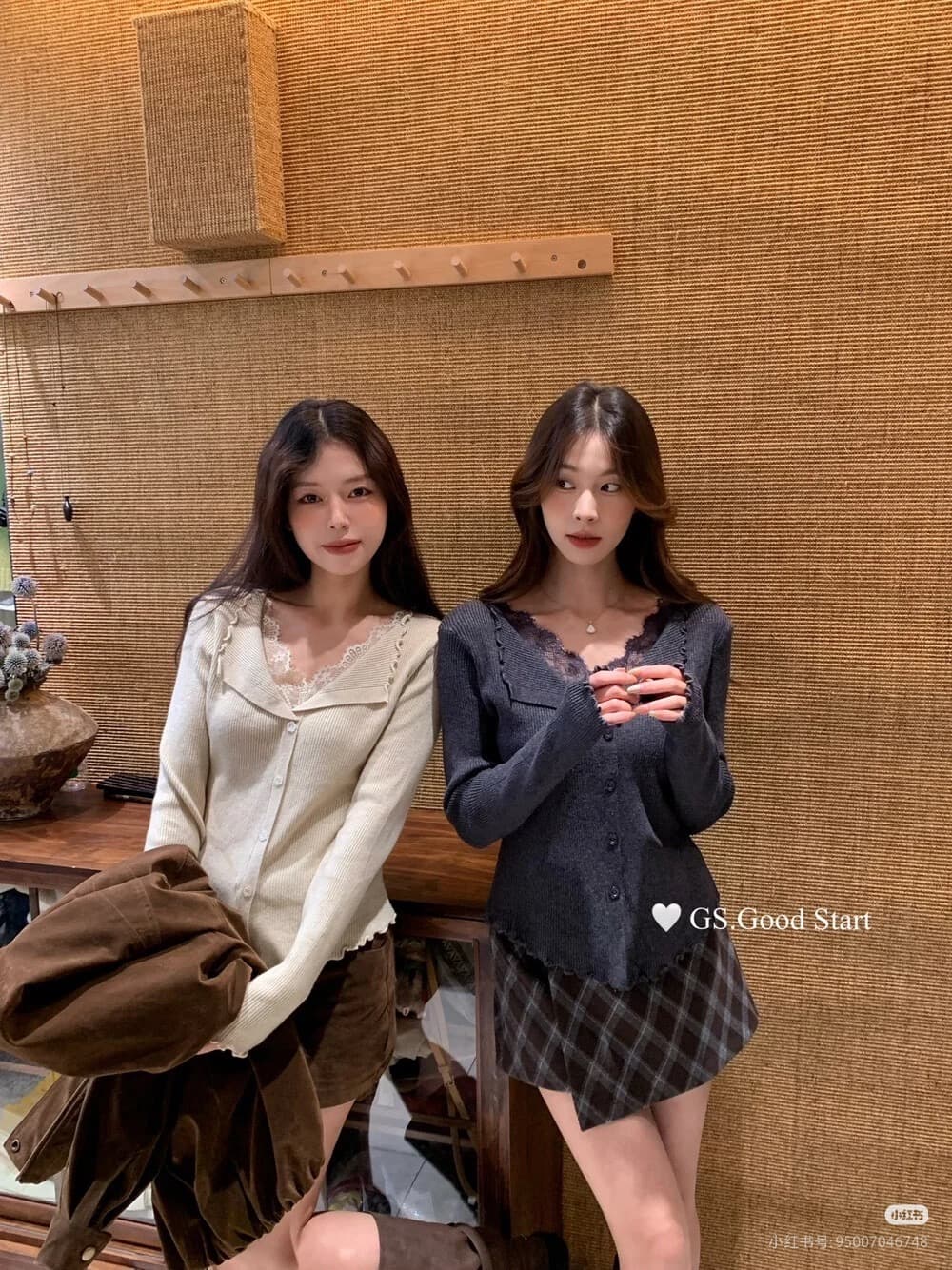 열세 개 2026 가을 의상 새로운 프랑스식 부드러운 바람 프릴 폴로 칼라 니트 오픈 가디건 여성 레이스 조각 스웨터 이미지 2