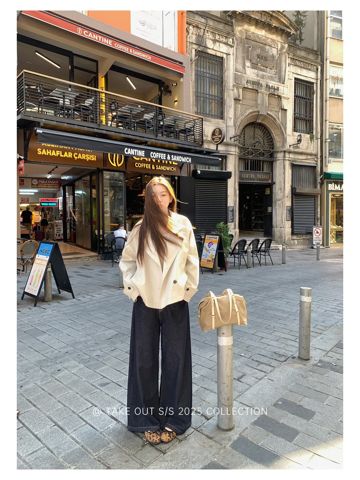 테이크 아웃 도착 함 서울 휴일 이른 가을 한 부서 쇼트 스타일 바람막이 여성 코트 영국식 바람 스탠드 칼라 허리 수축 재킷 상세 이미지 5