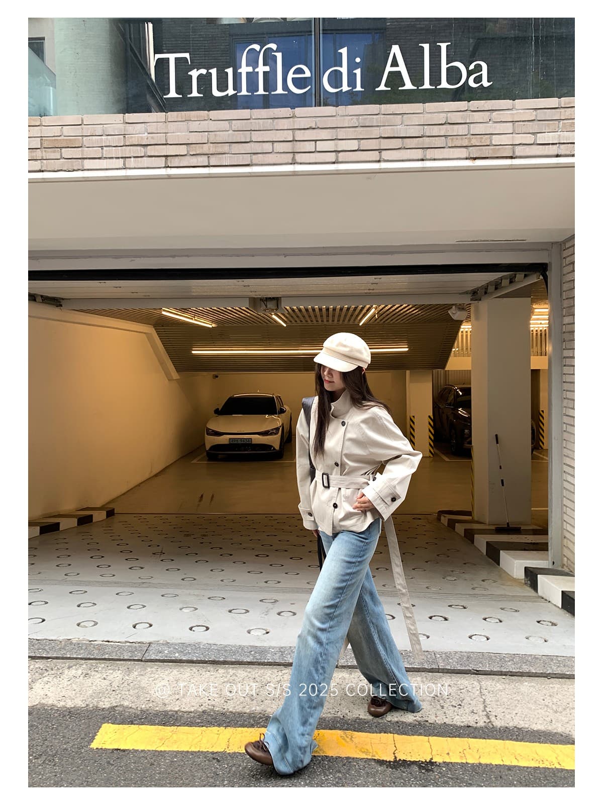 테이크 아웃 도착 함 서울 휴일 이른 가을 한 부서 쇼트 스타일 바람막이 여성 코트 영국식 바람 스탠드 칼라 허리 수축 재킷 상세 이미지 18