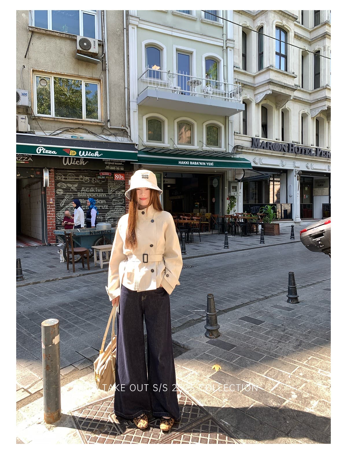 테이크 아웃 도착 함 서울 휴일 이른 가을 한 부서 쇼트 스타일 바람막이 여성 코트 영국식 바람 스탠드 칼라 허리 수축 재킷 상세 이미지 23