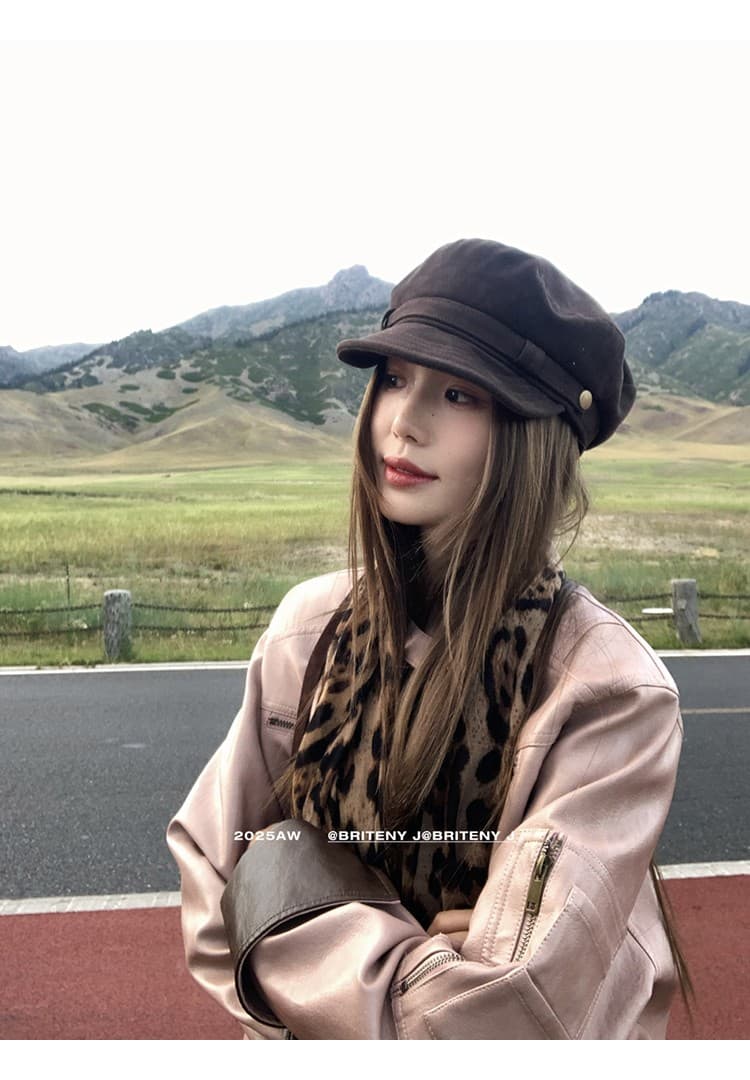 작은 6 월 6 월 브리트니 8 7 새로운 인생 가죽 재킷 레트로 세련된 아티스트 배색 pu 오토바이 재킷 상세 이미지 38