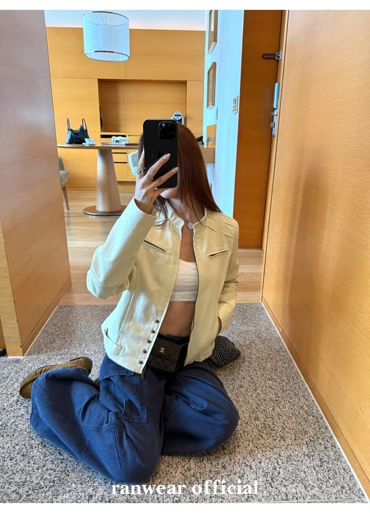 ranwear 재능 재킷 작은 대중 디자인 센스 다용도 캐주얼 스탠드 칼라 워크웨어 재킷 재킷 상세 이미지 25