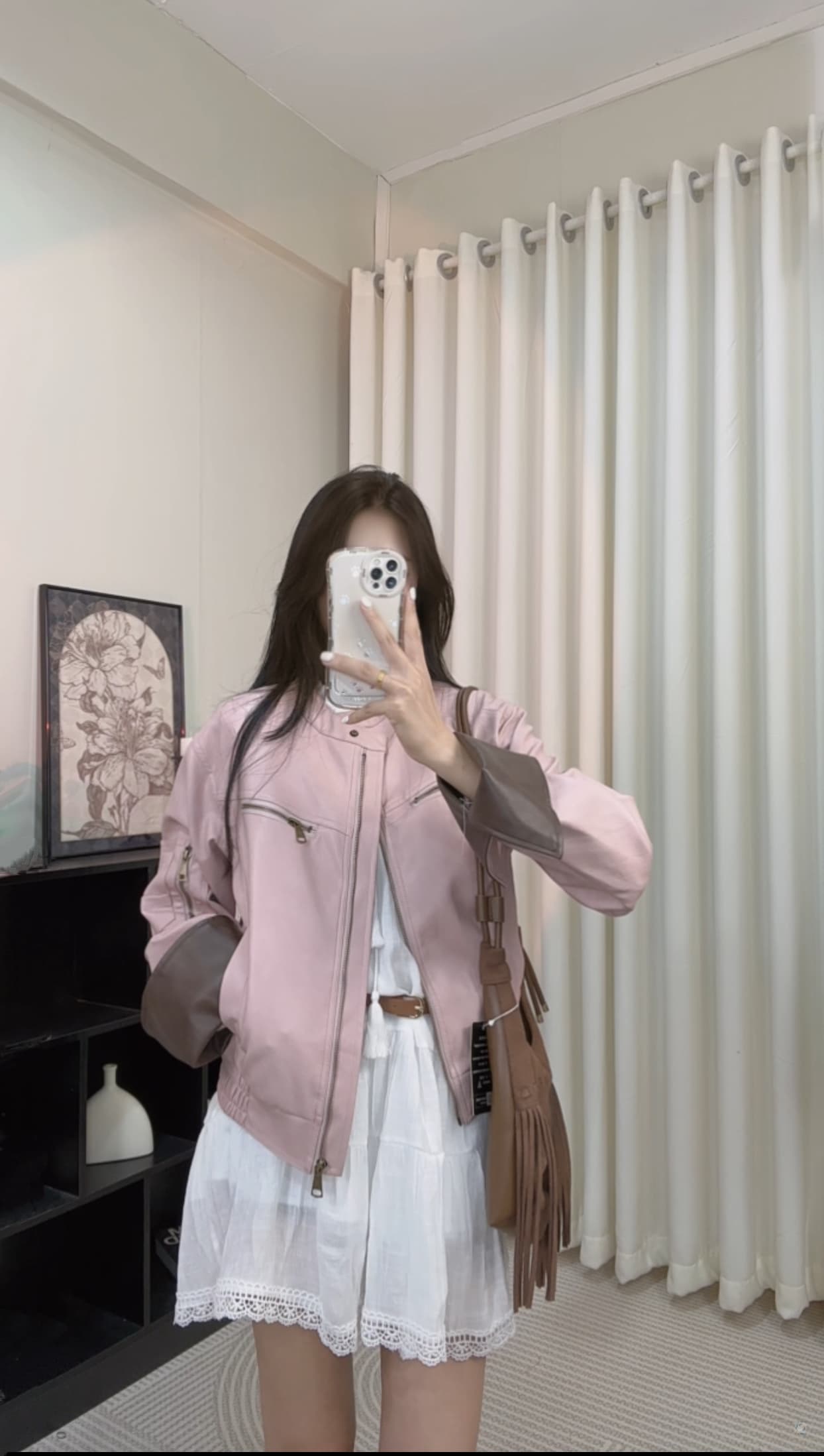 작은 6 월 6 월 브리트니 인생 가죽 재킷 레트로 세련된 아티스트 배색 pu 가죽 재킷 여성 가을 재킷 재킷 상세 이미지 3