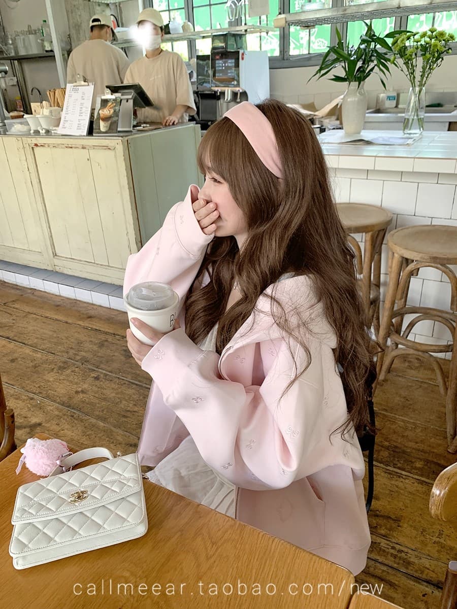 callmeear 무거운 작업 고양이 백만 바늘 자수 480 그램 무거운 후드티 후드 지퍼 후드티 여성 코트 상세 이미지 20