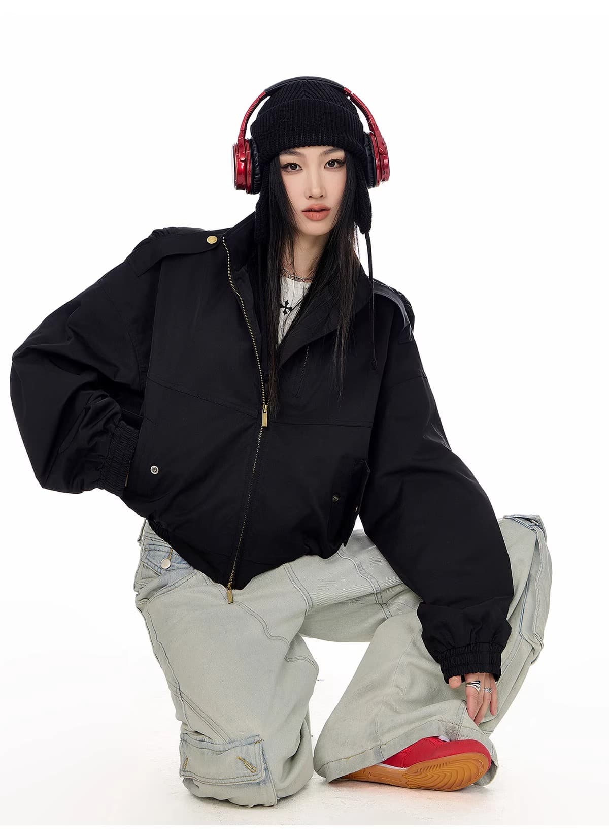 ich mode 아메리칸 스탠드 칼라 쇼트 스타일 여성 코트 2026 새로운 인기 가을 캐주얼 워크웨어 재킷 맨위 상세 이미지 18