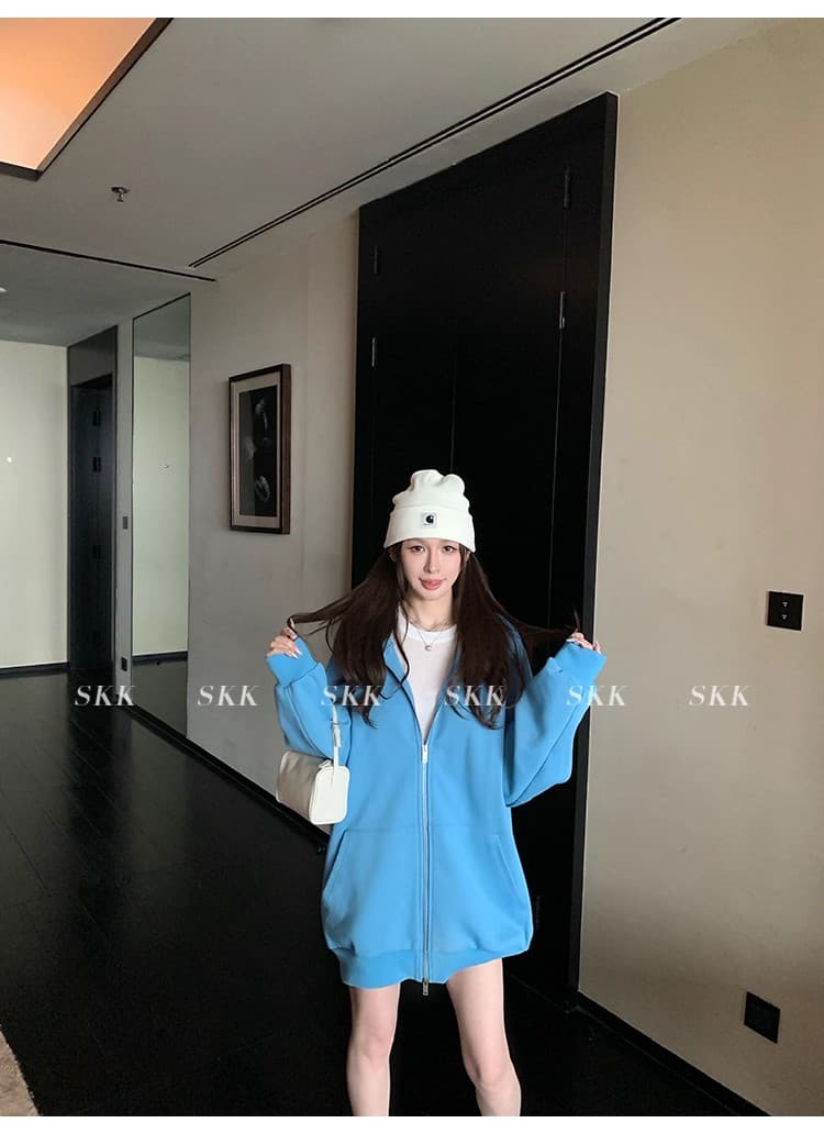 skk store 바 가구 서비스 챕터 만약 난 같은 단락 360g 독립적 인 홈 세트 염색 배색 풀오버 스웨트셔츠 여성 코트 상세 이미지 26