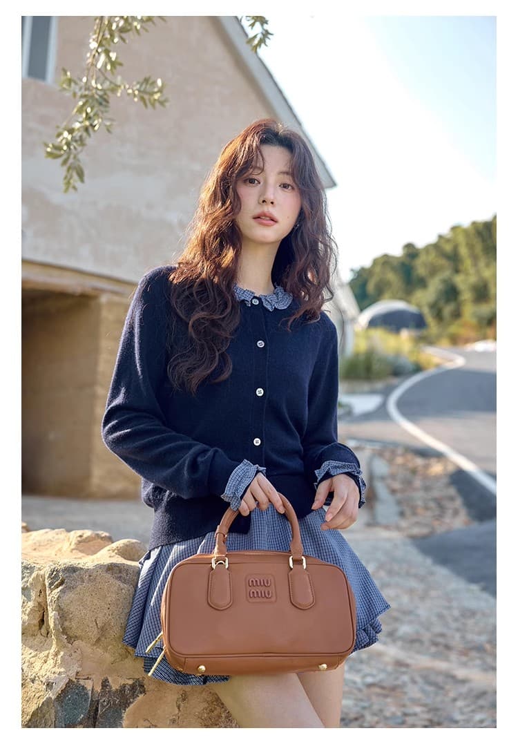 저녁 몽골 2026 새로운 이른 가을 한 부서 품격 맨위 작은 키 얇은 스타일 작은 대중 패치워크 긴팔 니트 오픈 가디건 여성 상세 이미지 29
