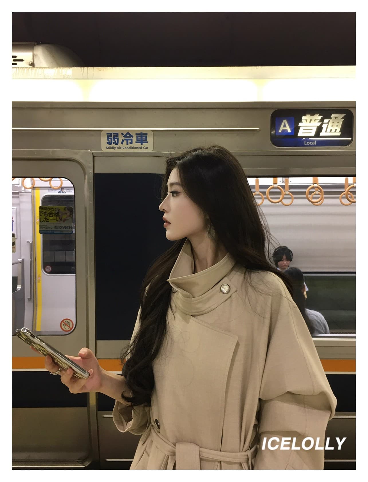 icelolly 자이언트 잘 생긴 허리 수축 쇼트 스타일 바람막이 여성 코트 2026 새로운 이른 가을 작은 키 중간 길이 코트 상세 이미지 21