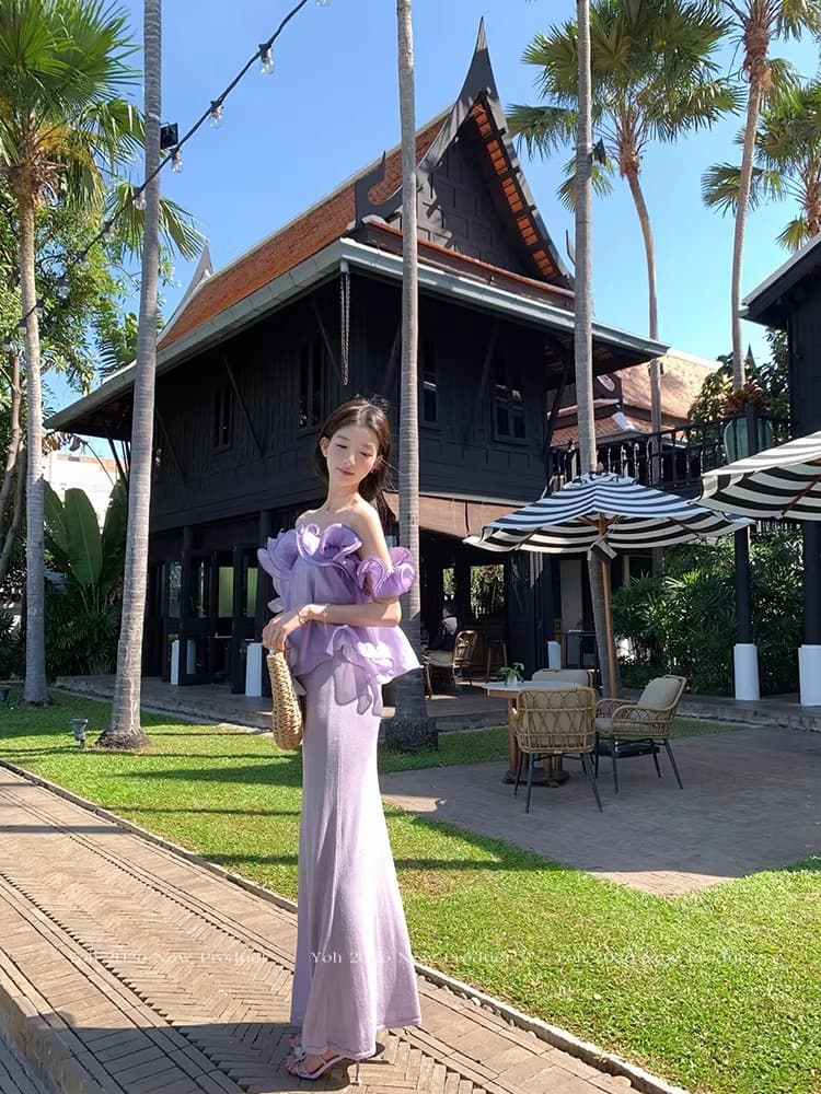 yoli 장 宥 이익 여름 편지 황색 프릴 시폰 셔츠 여성 봄 미니멀리즘 루즈핏 슬림해 보이는 오프숄더 맨위 상세 이미지 23