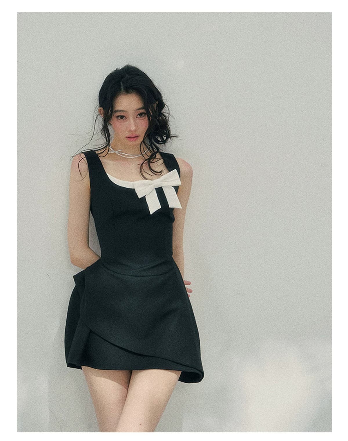 aomalm 덜 또한 눈 그녀 ~ 중 달콤한 의미 싱크대 페이크 레이어드 프랑스식 여성 드레스 이른 봄 예복 치마 미니 스커트 상세 이미지 20
