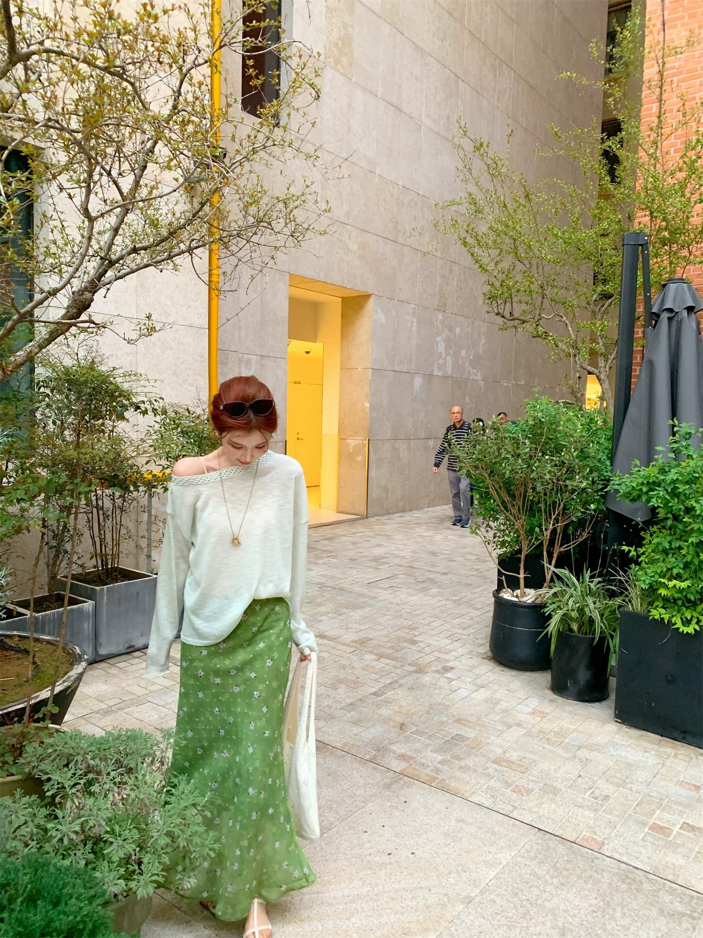 다우 시시 cheese 사랑 전복 문예 레트로 품격 다용도 꽃무늬 망사 인어 꼬리 허리밴드 반신 스커트 여성 상세 이미지 30