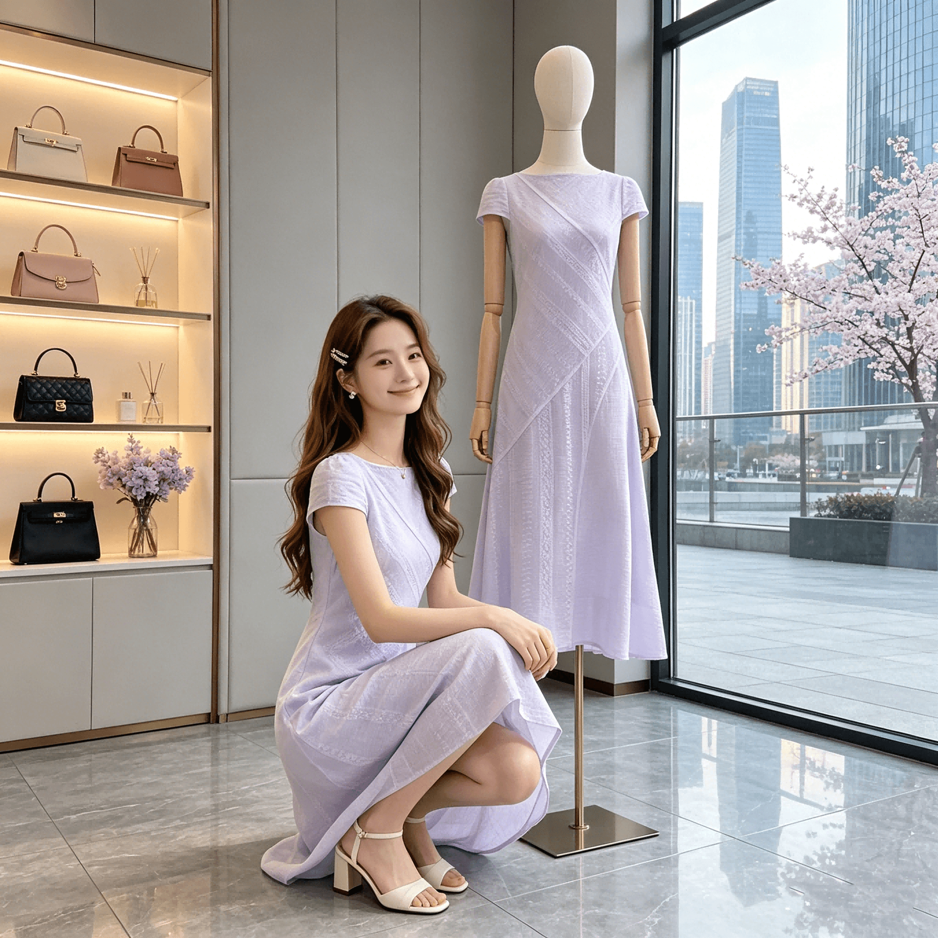 향기로운 그림자 프랑스식 허리 수축 화이트 여성 드레스 2026 여름 새로운 허리 수축 휴가 바람 첫사랑 하얀 달빛 롱 스커트 상세 이미지 6