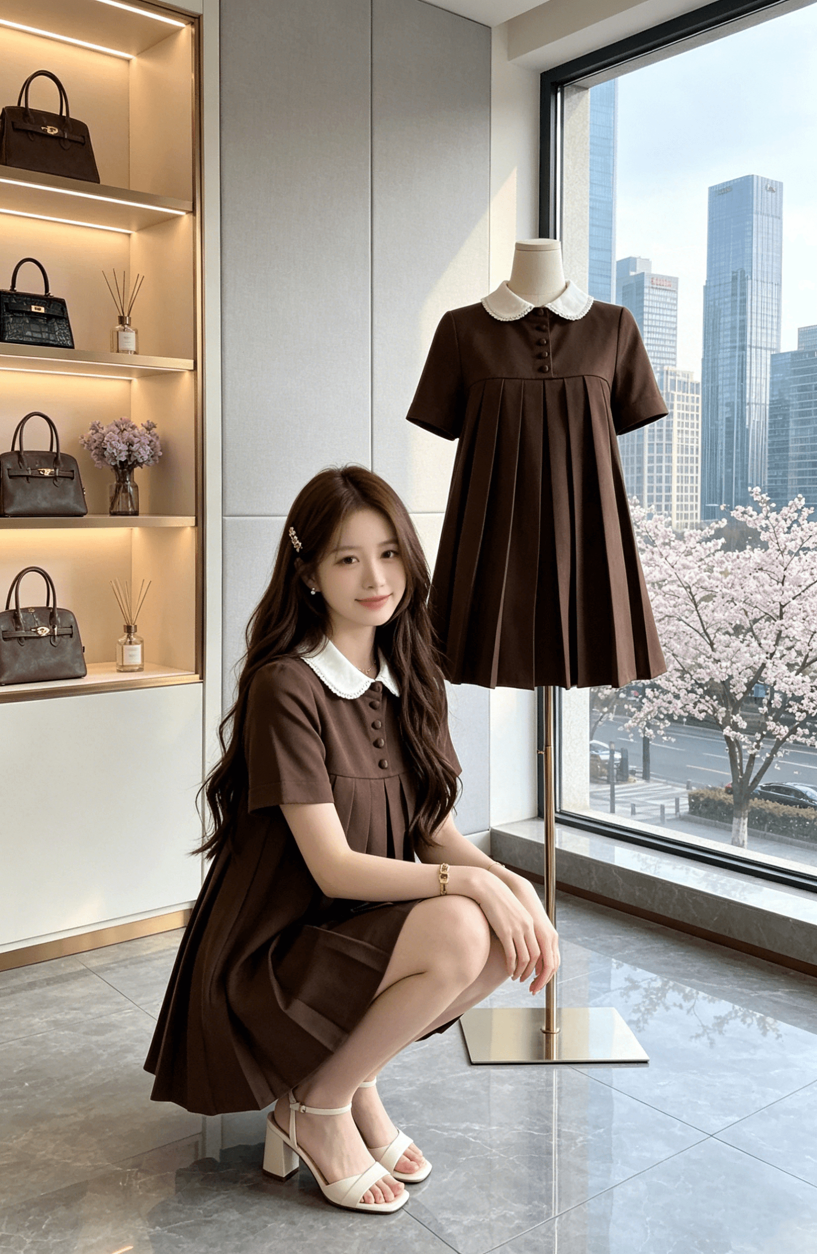 coolline 숲 희 꽃 와 앨리스 doll 센스 miu 부서 베이비 칼라 드레스 상세 이미지 2