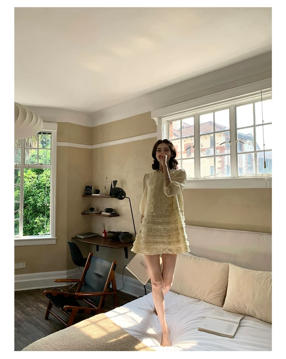 sourcewithu 지저우 소프트 캔디 라이 경기 서울 무거운 작업 2 색 레이스 레이스 드레스 한 부서 잘 행동 한 미니 스커트 상세 이미지 21