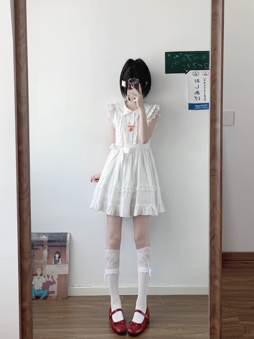 수수께끼 토끼 소녀 첫사랑 센스 샤오 바이 치마 오리지널 달콤한 자매 소녀 달콤함 레이스 작은 날다 소매 여름 드레스 상세 이미지 8