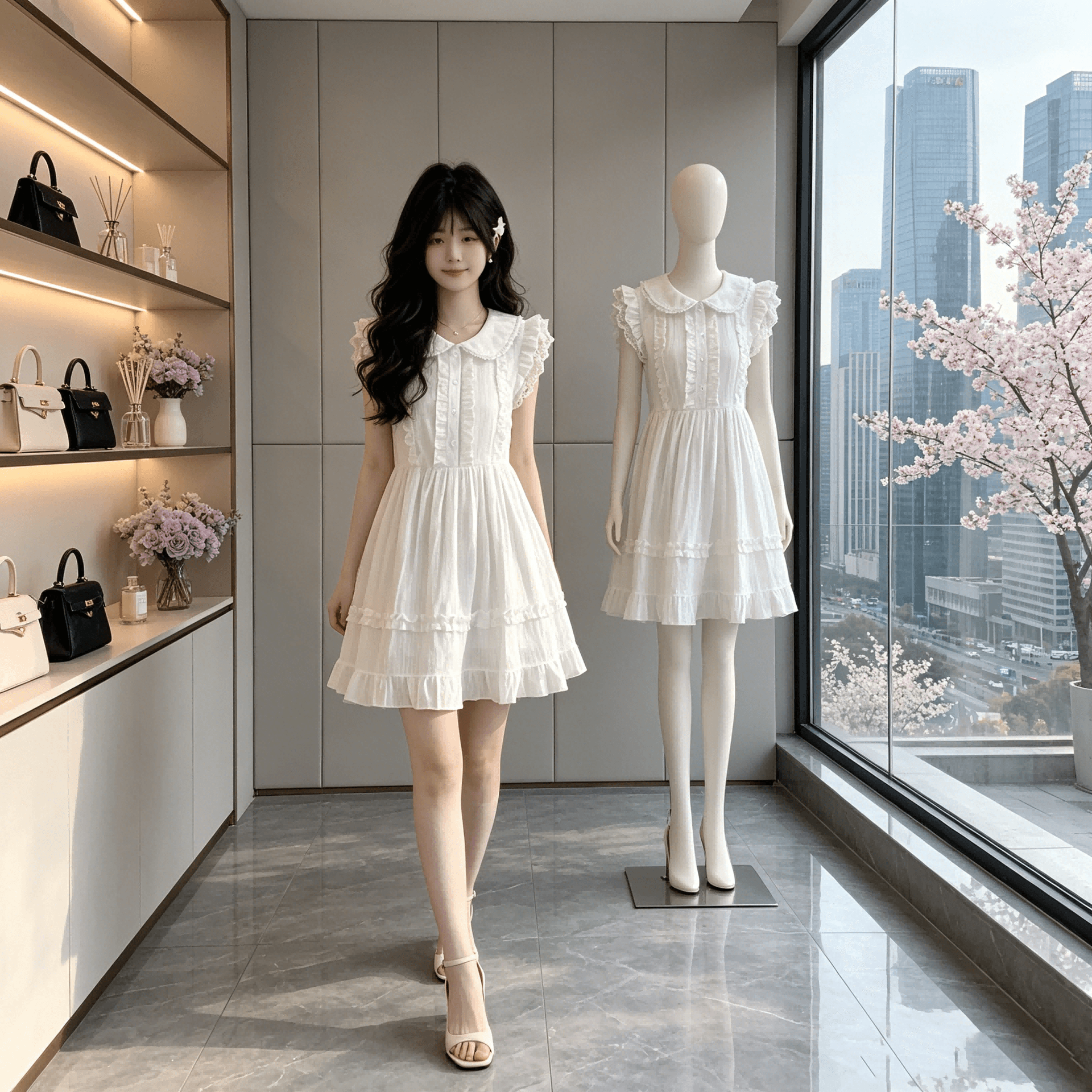 수수께끼 토끼 소녀 첫사랑 센스 샤오 바이 치마 오리지널 달콤한 자매 소녀 달콤함 레이스 작은 날다 소매 여름 드레스 상세 이미지 5