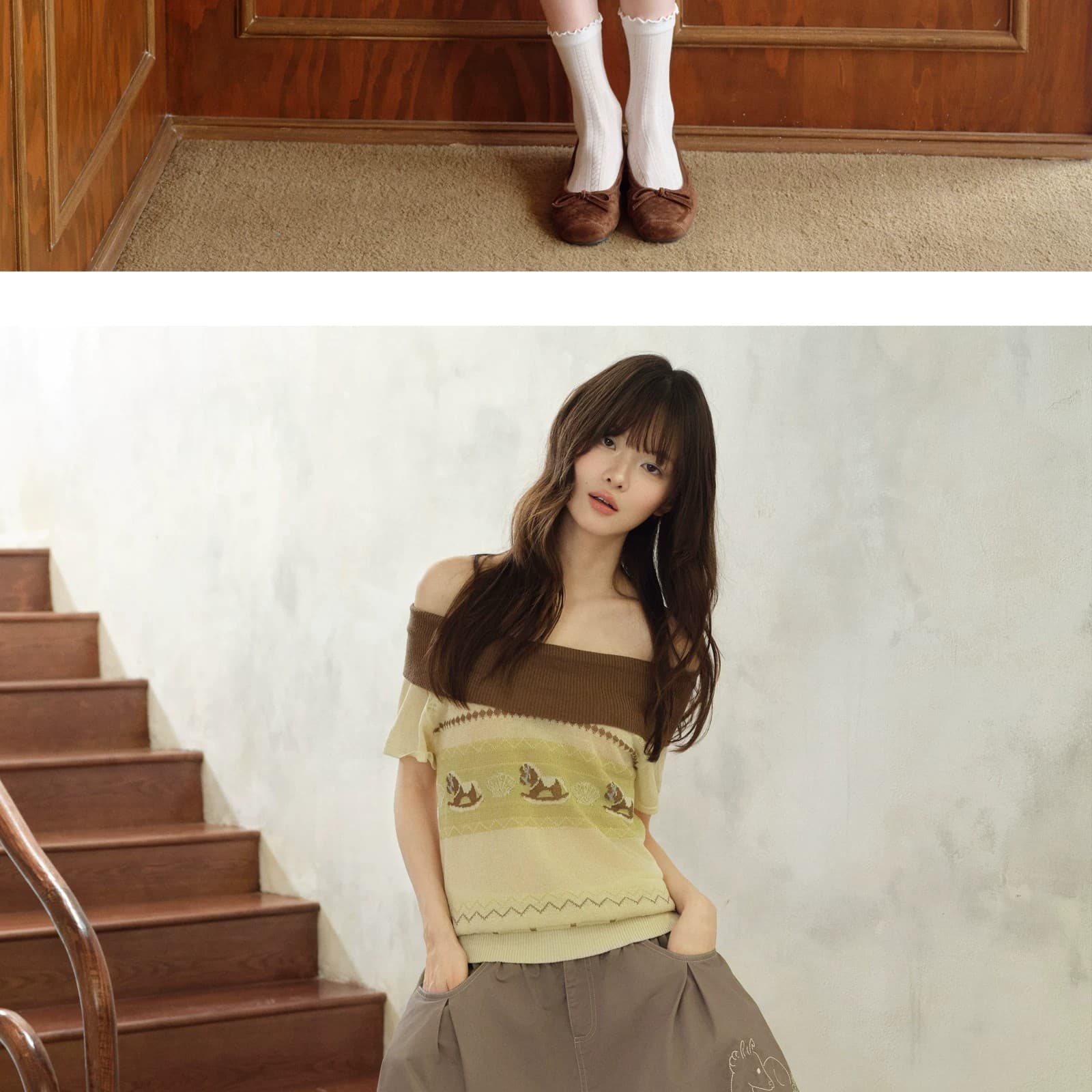 오늘 아티스트 오리지널 여름 섹션 박하 유원지 푸른 잔디 브라운 작은 말 라이 경기 서울 주간 실크 스웨터 맨위 상세 이미지 20