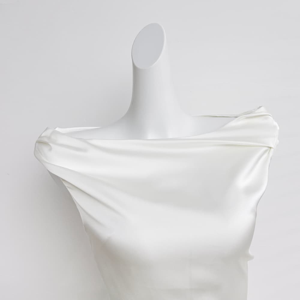 보기 셔츠 jansan 구리 암모니아 주간 실크 아마 보트넥 패키지 어깨 3 차원 Pleat 몸매 가꾸기 우아함 드레스 상세 이미지 5