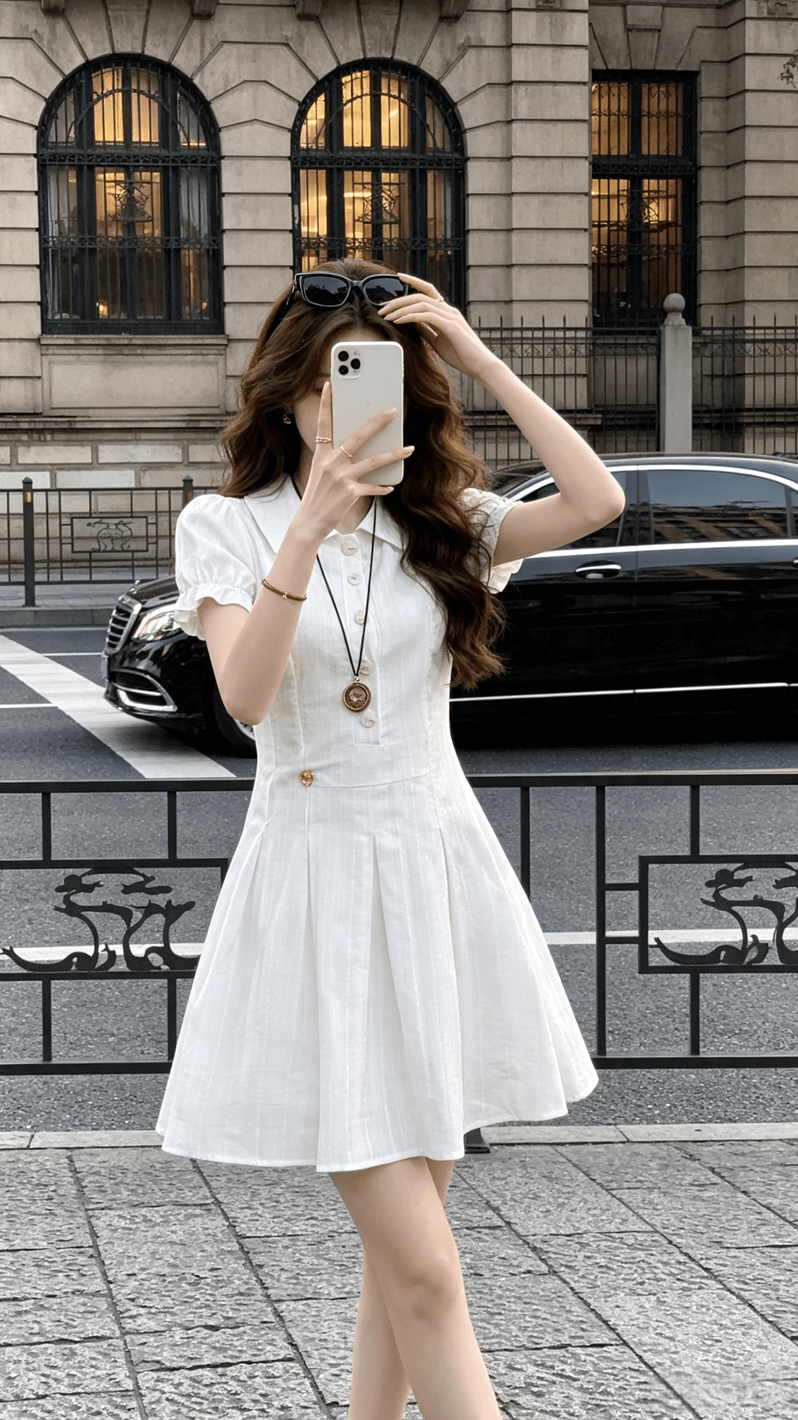 rpb brand 거품 소매 순면 셔츠 드레스 신선함 학원 스타일 허리 수축 슬림해 보이는 달콤함 반신 미니 스커트 상세 이미지 6