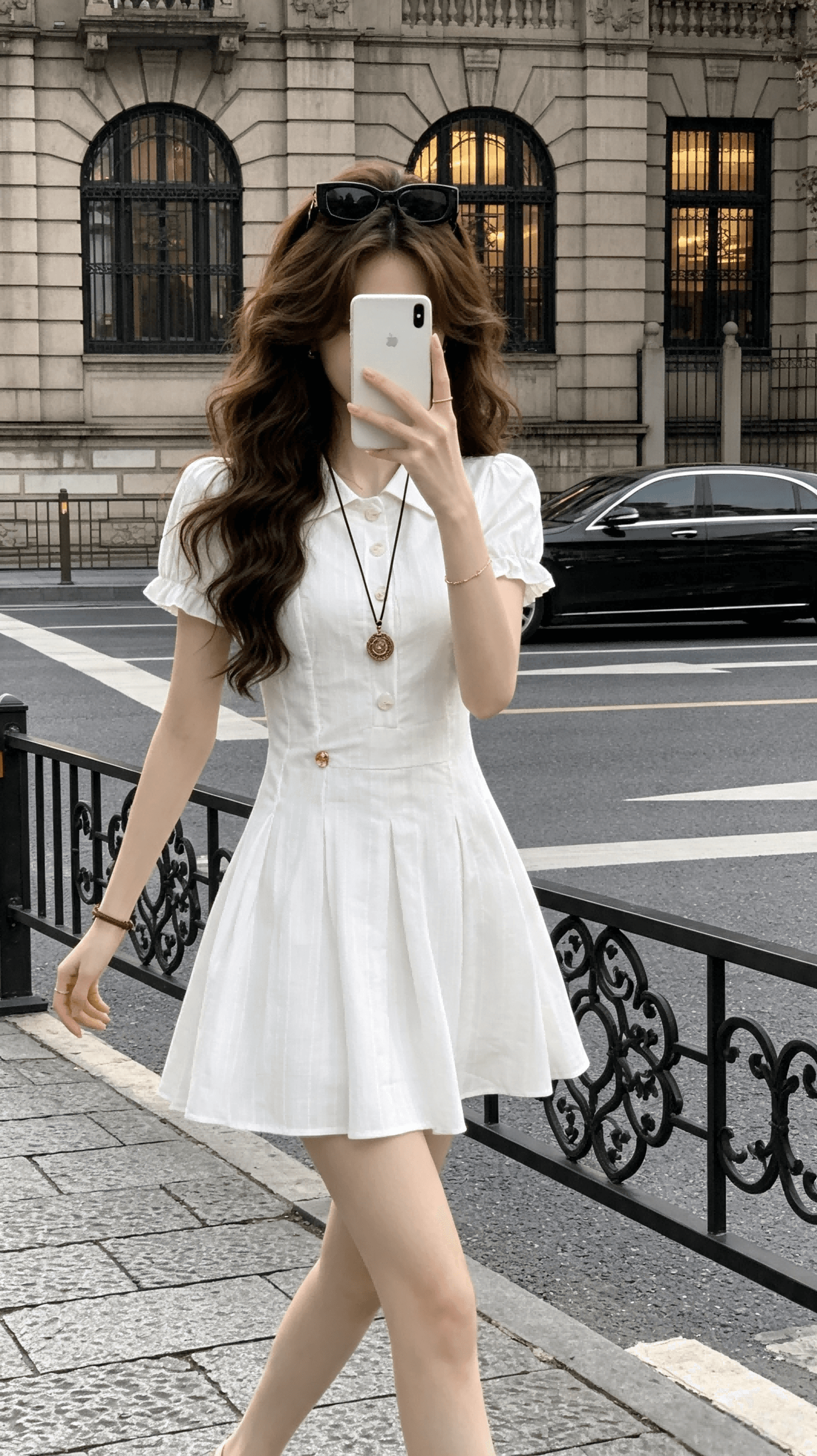 rpb brand 거품 소매 순면 셔츠 드레스 신선함 학원 스타일 허리 수축 슬림해 보이는 달콤함 반신 미니 스커트 상세 이미지 7
