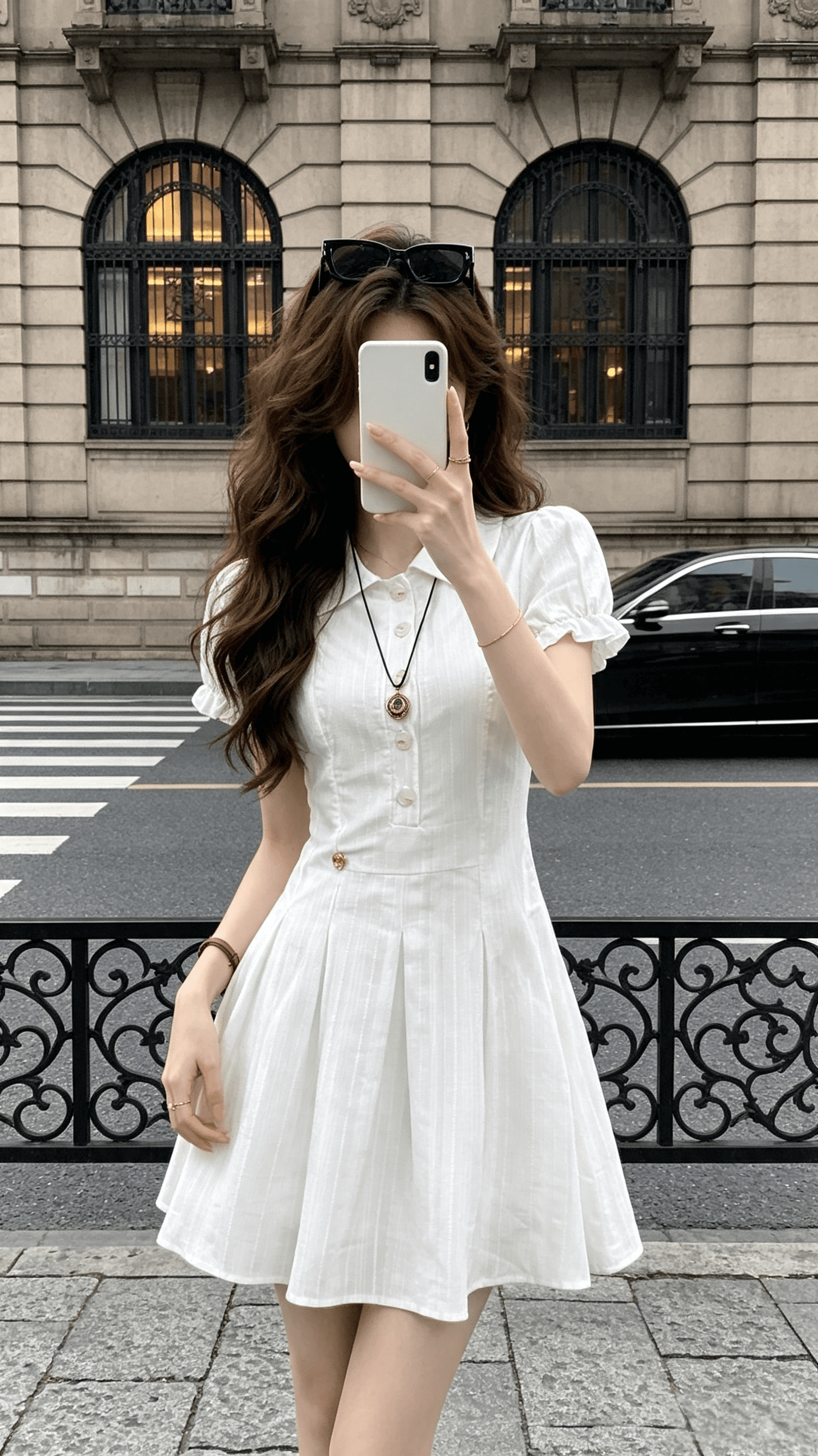 rpb brand 거품 소매 순면 셔츠 드레스 신선함 학원 스타일 허리 수축 슬림해 보이는 달콤함 반신 미니 스커트 상세 이미지 8