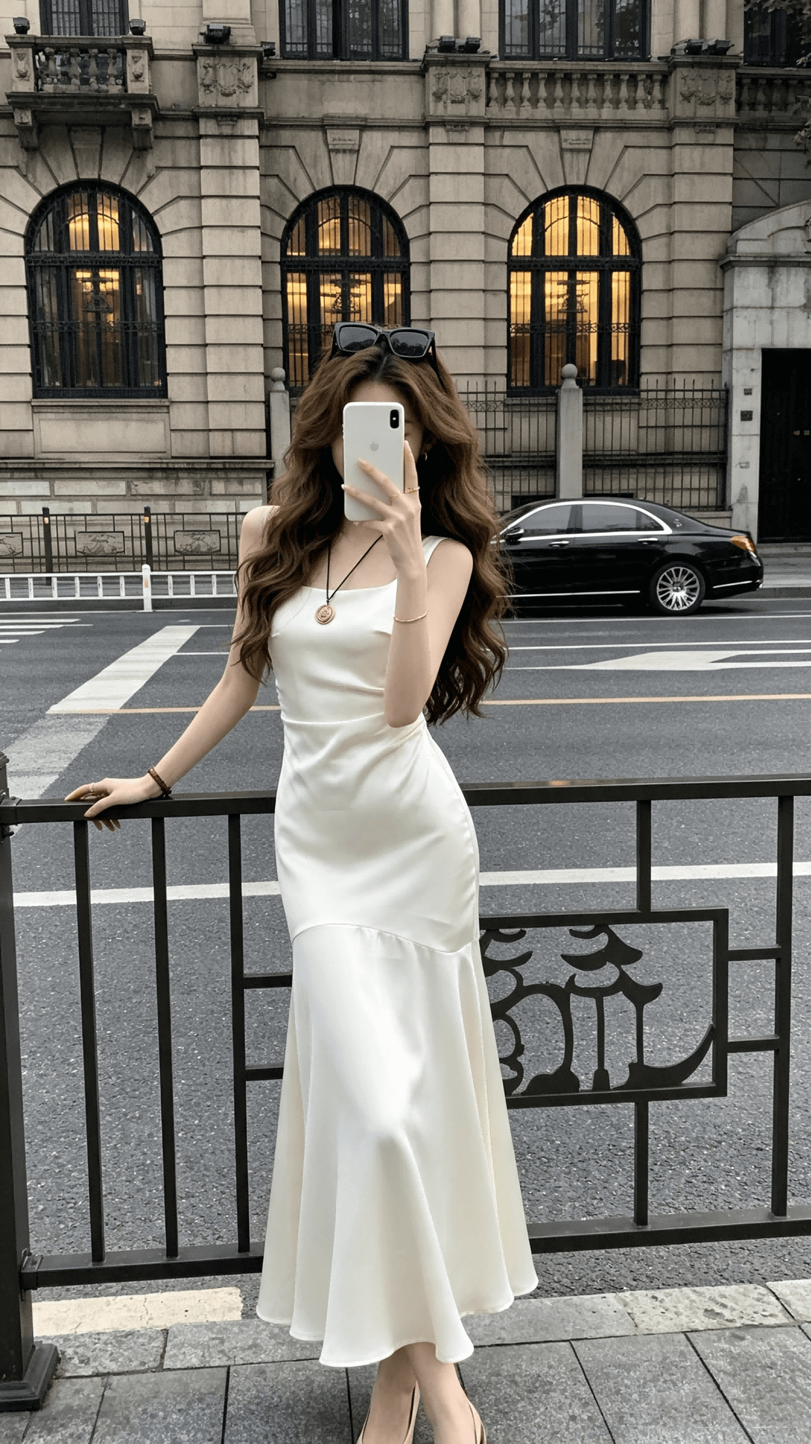 그러나 너 butyou 화이트 새틴 슬립 여성 드레스 여름 인어 꼬리 롱 코트 참여 모임 연회 작은 드레스 이미지 4