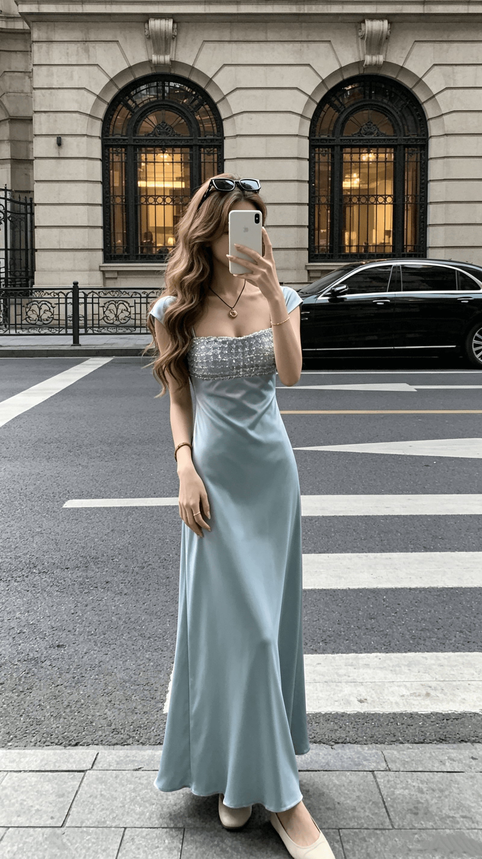 lattitude 양 작은 왜가리 siena 새틴 빛 럭셔리 센스 연회 예복 치마 무거운 작업 구슬 조각 행침 드레스 상세 이미지 2