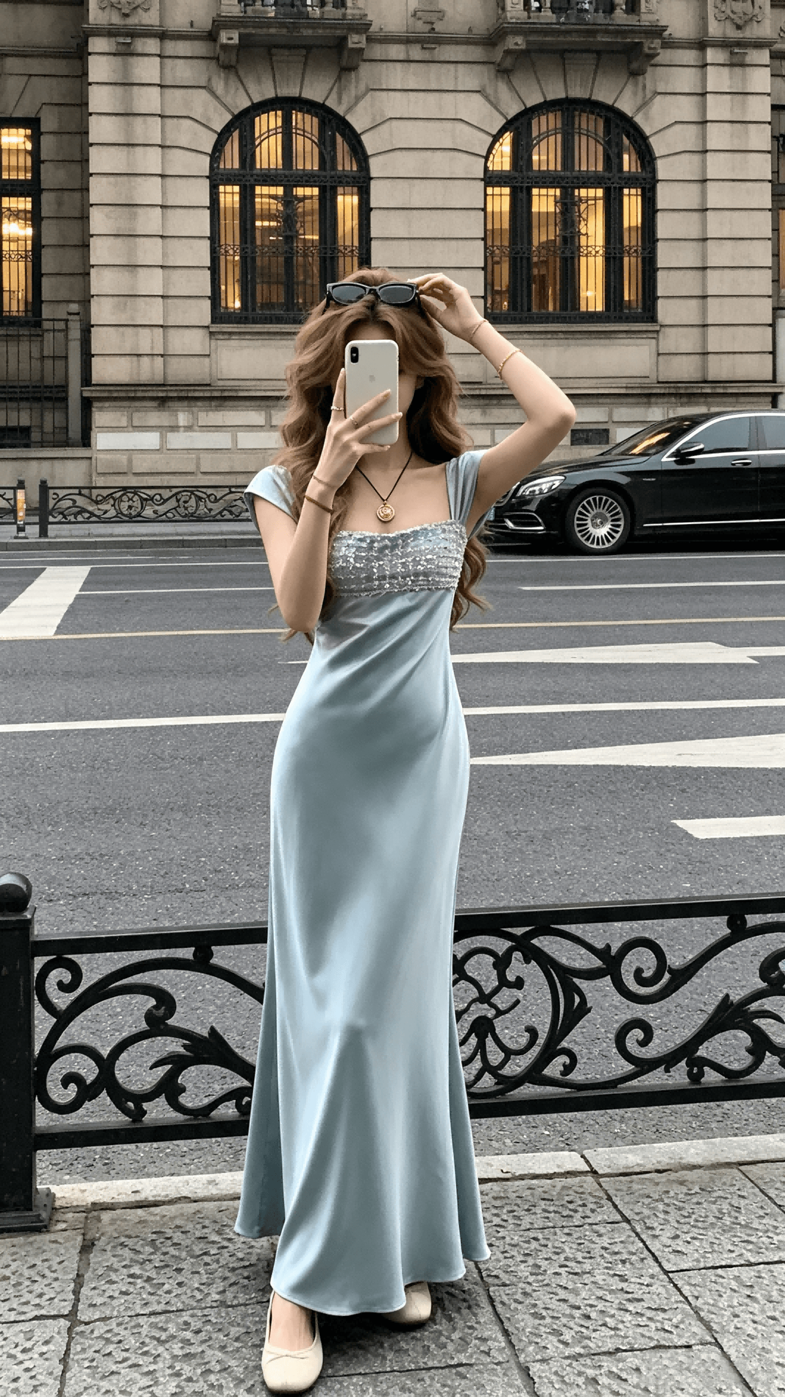 lattitude 양 작은 왜가리 siena 새틴 빛 럭셔리 센스 연회 예복 치마 무거운 작업 구슬 조각 행침 드레스 상세 이미지 4