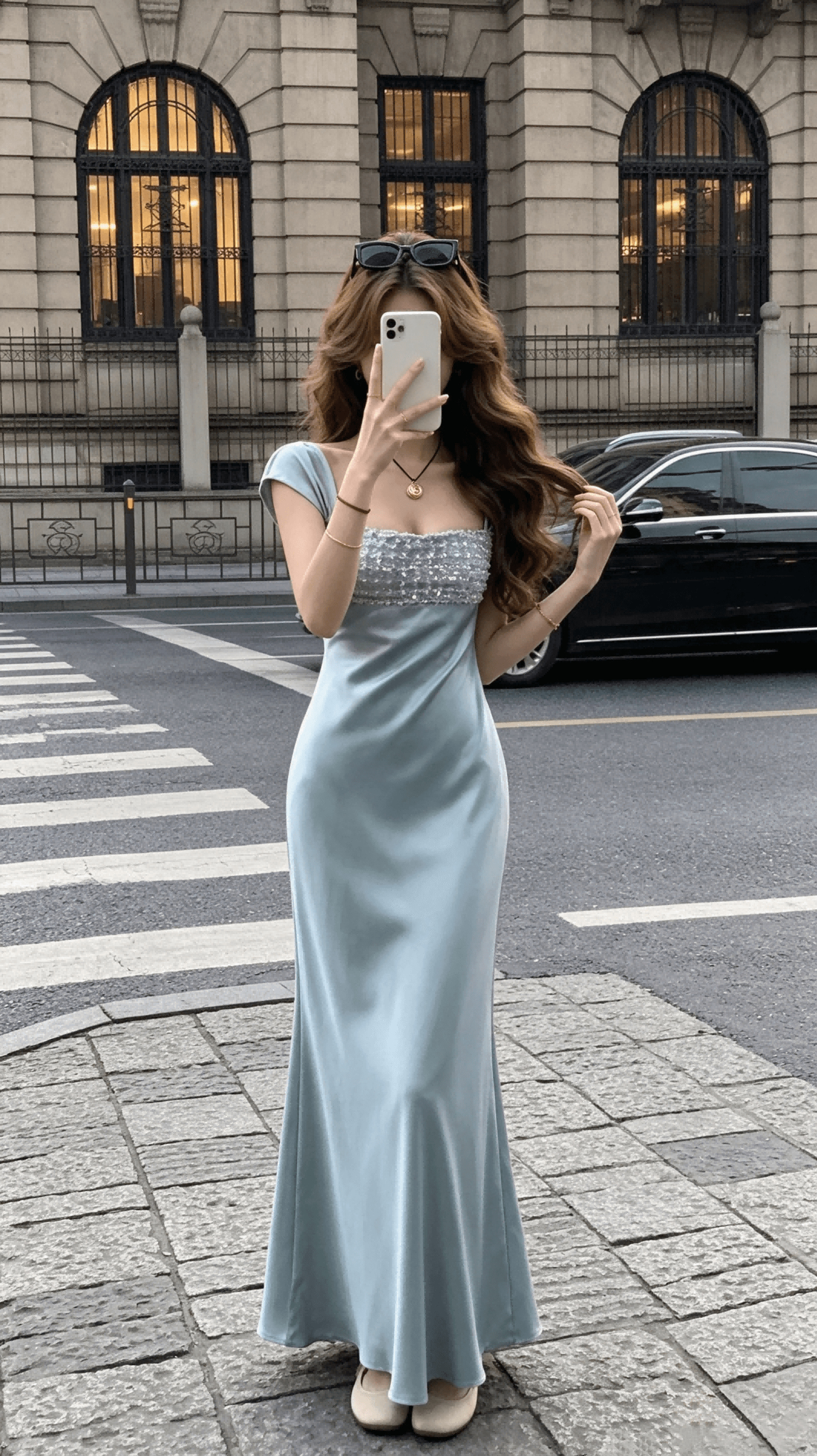lattitude 양 작은 왜가리 siena 새틴 빛 럭셔리 센스 연회 예복 치마 무거운 작업 구슬 조각 행침 드레스 상세 이미지 7